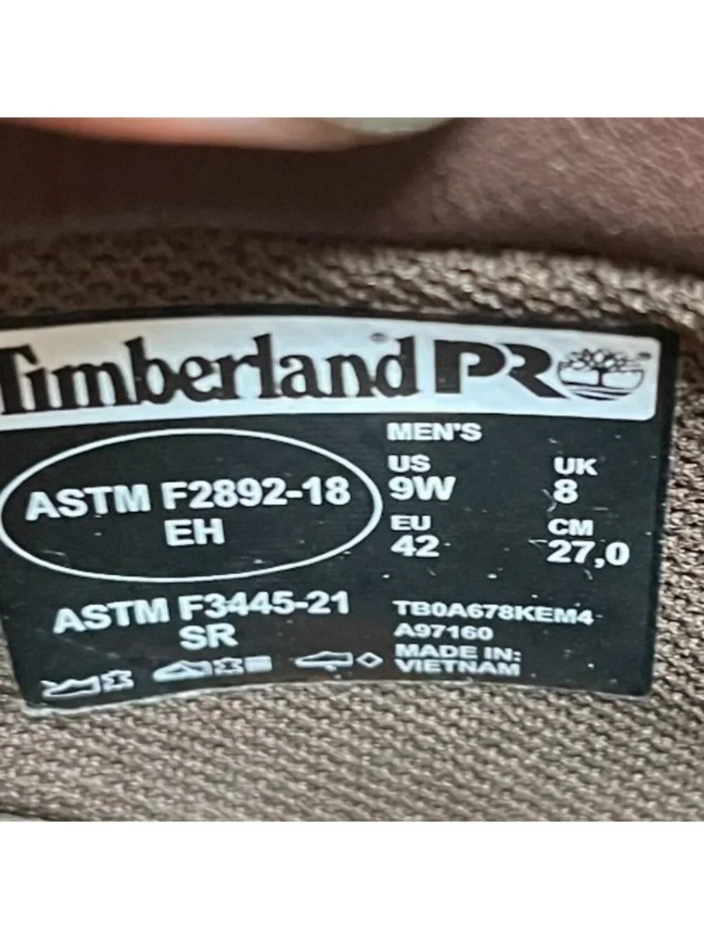 Timberland PRO Whitman 6-Inch Mens Size 9E Brown Leather Safety Work Boots